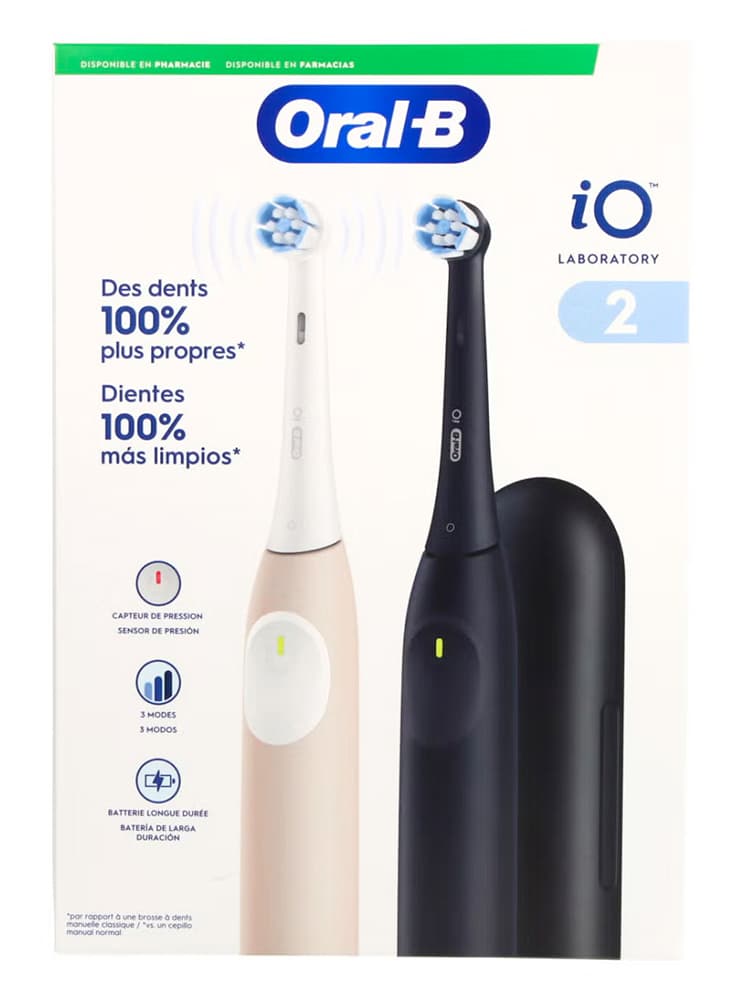 Oral-B IO Laboratory 2 Duo Brosses à Dents Rechargeables 3 Modes Intelligents + Accessoires