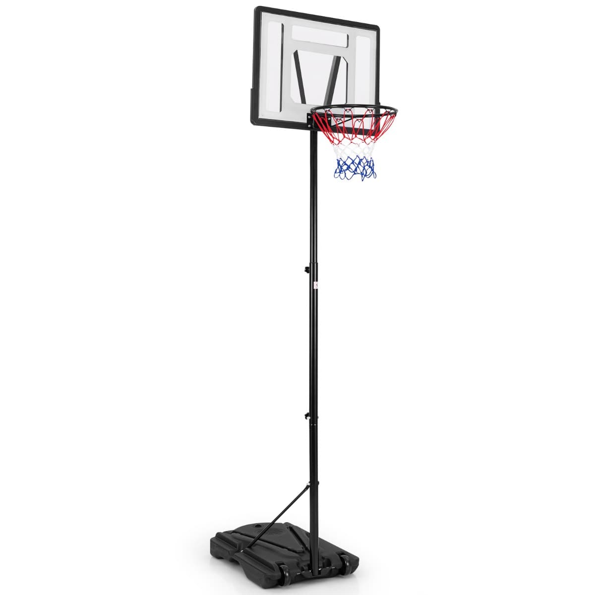 CostwayPanier de Basket-ball sur Pied avec Hauteur Réglable à 8 Niveaux 172-305CM Ensemble de Basketball avec Tube Central Amovible Base de 32 L