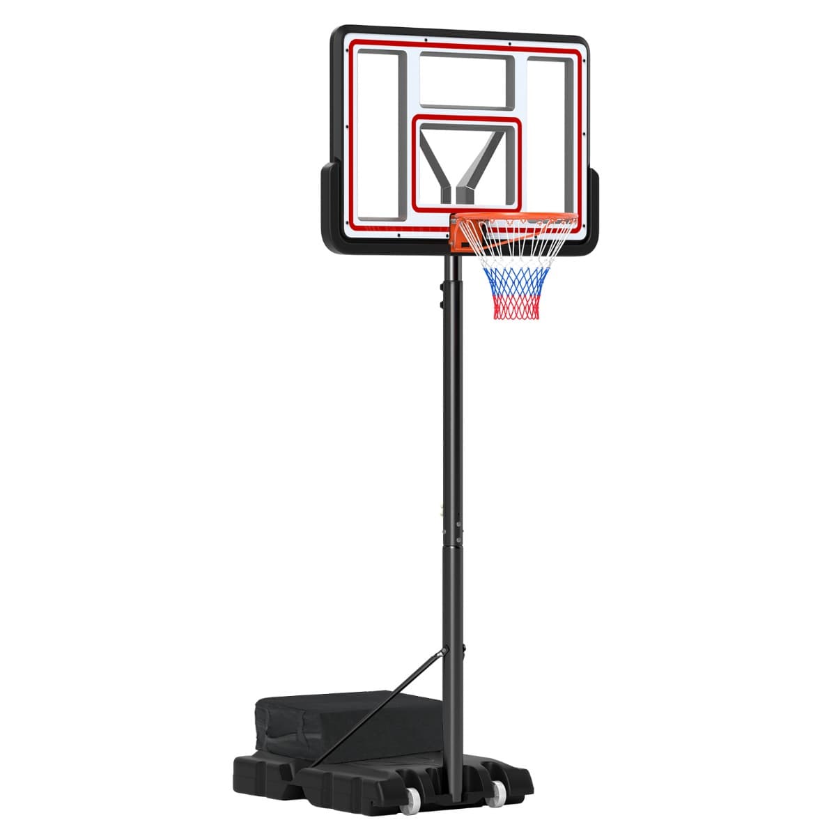 CostwayPanier de Basket-Ball Hauteur Réglable 225-305cm Support de Basketball Mobile avec Panneau Incassable de 112cm