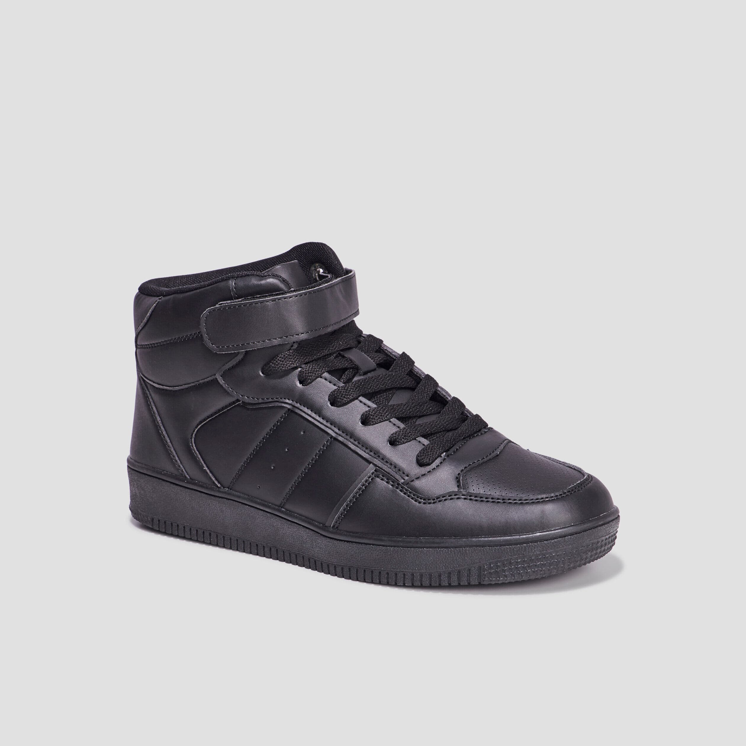 Baskets montantes à scratch sur l'avant noir homme